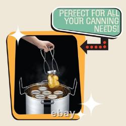 20 Quart Stainless Steel Canning Pot Set. Includes Canning Rack, Tongs, Jar L