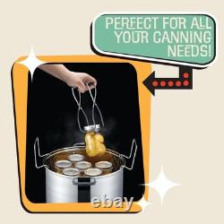 20 Quart Stainless Steel Canning Pot Set. Includes Canning Rack, Tongs, Jar L