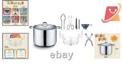 20 Quart Stainless Steel Canning Pot Set with Rack Tongs Lifter Funnel