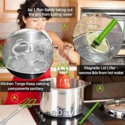 20 Quart Stainless Steel Canning Pot with Rack, Jars, Lifter Tongs & Pickling Ki
