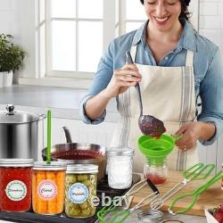20 Quart Stainless Steel Canning Pot with Rack, Jars, Lifter Tongs & Pickling Ki