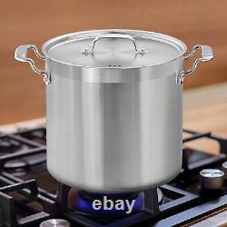 20 Quart Stainless Steel Cookware Stockpot Heavy Duty Induction Pot Soup Pot NEW