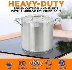 20 Quart Stainless Steel Cookware Stockpot Heavy Duty Induction Pot Soup Pot NEW