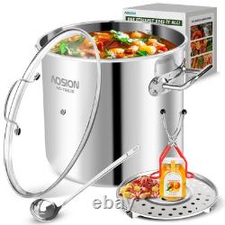 20 Quart Stainless Steel Stock Pot With Lid, Large Induction Soup Pot with Ste