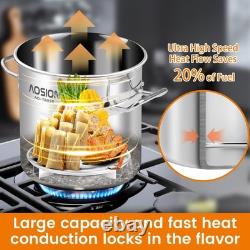 20 Quart Stainless Steel Stock Pot With Lid, Large Induction Soup Pot with Ste