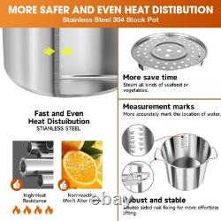 20 Quart Stainless Steel Stock Pot With Lid, Large Induction Soup Pot with Ste