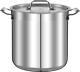 20 Quart Stainless Steel Stockpot With Lid Heavy Duty Induction Pot Compatib