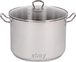 20 Quart Stock Pot with Lid 18/10 Professional Grade Tri-Ply Stainless Steel S