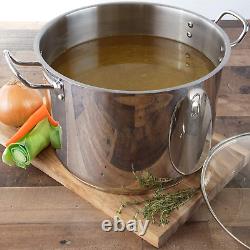 20 Quart Stockpot- 18/10 Premium Quality Tri-Ply Stainless Steel Stock Pot- Comm