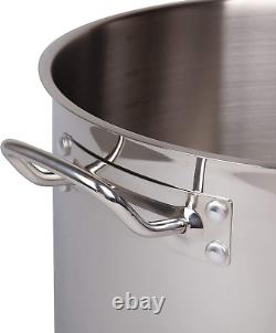 20 Quart Stockpot- 18/10 Premium Quality Tri-Ply Stainless Steel Stock Pot- Comm