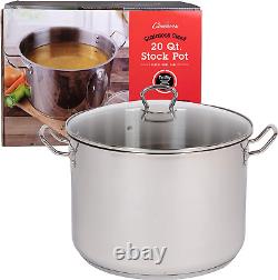 20 Quart Stockpot- 18/10 Premium Quality Tri-Ply Stainless Steel Stock Pot- Comm