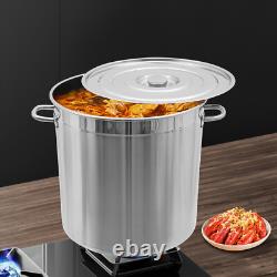 201 Stainless Steel Large Soup Pot with Lid 78 Quart Stainless Steel Stockpot