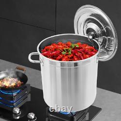 201 Stainless Steel Large Soup Pot with Lid 78 Quart Stainless Steel Stockpot