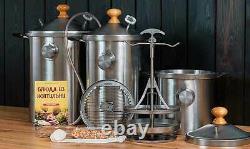 21 Quart Indoor Kitchen Smoker BBQ Stainless Steel for All Stove types HANHI