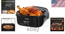 22 Quart Stainless Steel Electric Roaster for Turkeys, Bakes & More Easy Clean