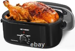 22 Quart Stainless Steel Electric Roaster for Turkeys, Bakes & More Easy Clean