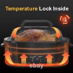 22 Quart Stainless Steel Electric Roaster for Turkeys, Bakes & More Easy Clean