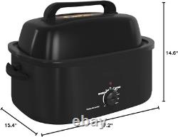 22 Quart Stainless Steel Electric Roaster for Turkeys, Bakes & More Easy Clean