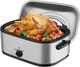 24 Quart Stainless Steel Electric Turkey Roaster Oven With Visible Lid Silver