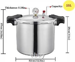 25 Quart Stainless Steel Pressure Canner with Multi-Functional Safety Lock