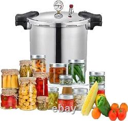 25 Quart Stainless Steel Pressure Canner with Multi-Functional Safety Lock