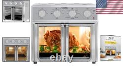 26 Quart Stainless Steel Air Fryer Oven with 9-in-1 Functionality, Large Glas