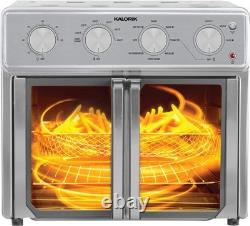 26 Quart Stainless Steel Air Fryer Oven with 9-in-1 Functionality, Large Glas