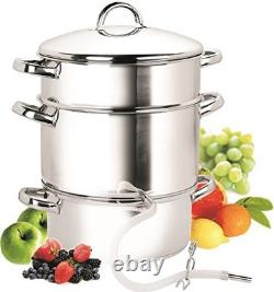28cm 11-Quart Stainless Steel Fruit Juicer Steamer Multipot Silver