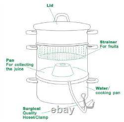 28cm 11-Quart Stainless Steel Fruit Juicer Steamer Multipot Silver