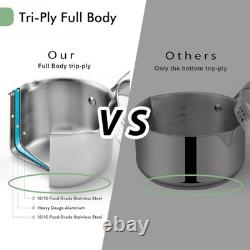 3.5 Quart Stainless Steel Pot Saucepan with Glass Strainer Lid, Sauce Pot wit