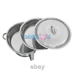 3 Pack Round Chafing Dish 5 Quart Stainless Steel Full Size Tray Buffet Catering