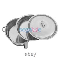 3-Pack Round Chafing Dish Buffet Chafer Warmer Set withLid 5 Quart, Stainless Steel