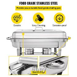 3 Packs 9.5 Quart Stainless Steel Chafing Dishes Rectangular Chafer Set