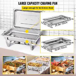 3 Packs 9.5 Quart Stainless Steel Chafing Dishes Rectangular Chafer Set