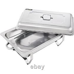 3 Packs 9.5 Quart Stainless Steel Chafing Dishes Rectangular Chafer Set