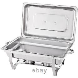 3 Packs 9.5 Quart Stainless Steel Chafing Dishes Rectangular Chafer Set