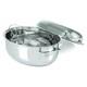 3-ply Oval Roasting Pan, 8.5 Quart, Stainless Steel Kitchen Cookware With Met
