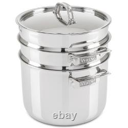 3-Ply Stainless Steel Pasta Pot with Lid, 8 Quart, 4 Piece Multipot Kitchen C