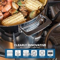 3-Ply Stainless Steel Stock Pot, 12 Quart Soup Cooking Pot with Lid, Kitchen