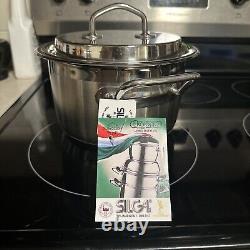 3 Quart 12020 SILGA TEKNIKA 20cm Stainless Steel Stockpot With Lid Made In Italy