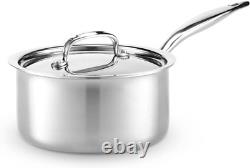 3 Quart Saucepan Titanium Strengthened 316Ti Stainless Steel with 5-Ply Constr