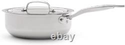 3 Quart Saucier Titanium Strengthened 316Ti Stainless Steel with 5-Ply Constru