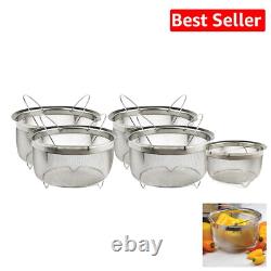 3-Quart Stainless Steel Mesh Strainer with Folding Handles Dishwasher Safe