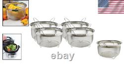 3-Quart Stainless Steel Mesh Strainer with Folding Handles Dishwasher Safe