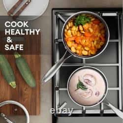 3 Quart Stainless Steel Saucepan, Nonstick Sauce Pan, Ceramic Suce Pot with Temp