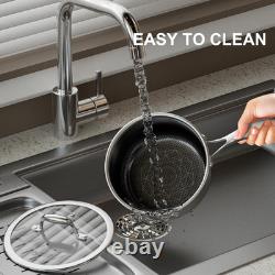 3 Quart Stainless Steel Saucepan, Nonstick Sauce Pan, Ceramic Suce Pot with Temp