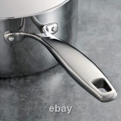 3-Quart Stainless Steel Saute Pan with Lid, Tri-Ply, NSF Certified