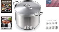30 Quart Professional Grade Stainless Steel Stockpot with Lid Induction Ready