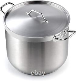 30 Quart Professional Grade Stainless Steel Stockpot with Lid Induction Ready