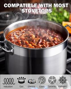 30 Quart Professional Grade Stainless Steel Stockpot with Lid Induction Ready